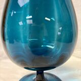 Duck blue Italian glassware vase