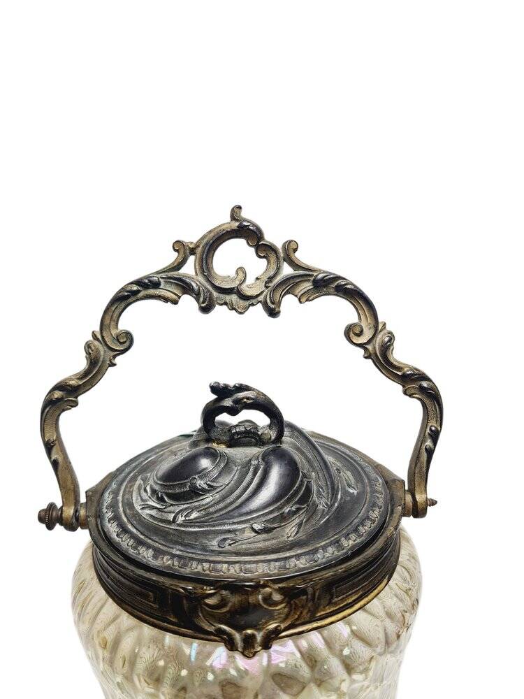 Art nouveau german candyer from loetz, 1890s