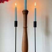 Bougeoirs teck et acier vintage
