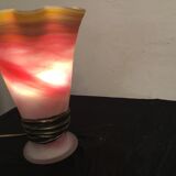 Vase lamp in glass paste and bronze signed Florea SILVIU