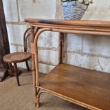 Vintage rattan console