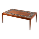 Scandinavian rosewood and ceramic coffee table