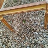 Table basse style louis xvi ancien bois doré avec plateau marbre