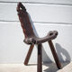Brutalist wooden chair, tripod chair, Spanish chair