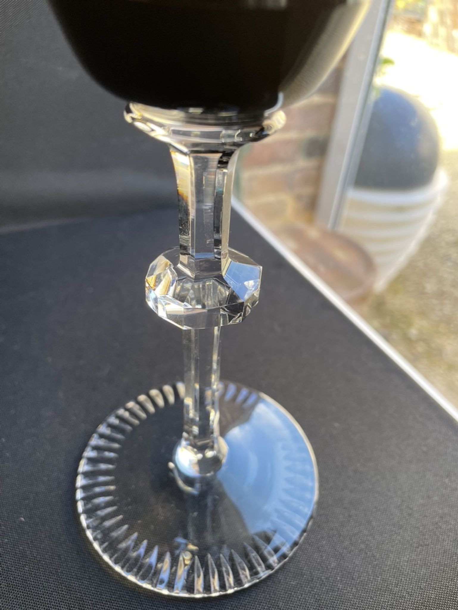 Josephinenhütte - red wine glasses (5) - Art Nouveau - Cut and engraved Crystal Roemer