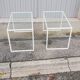Paire de tables basses vintage métal et verre