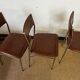 Lot de 5 chaises skaï marron 1970