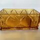 Old yellow thick glass desk organizer