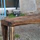 Old solid wood workbench – character console, thick top – 165 cm