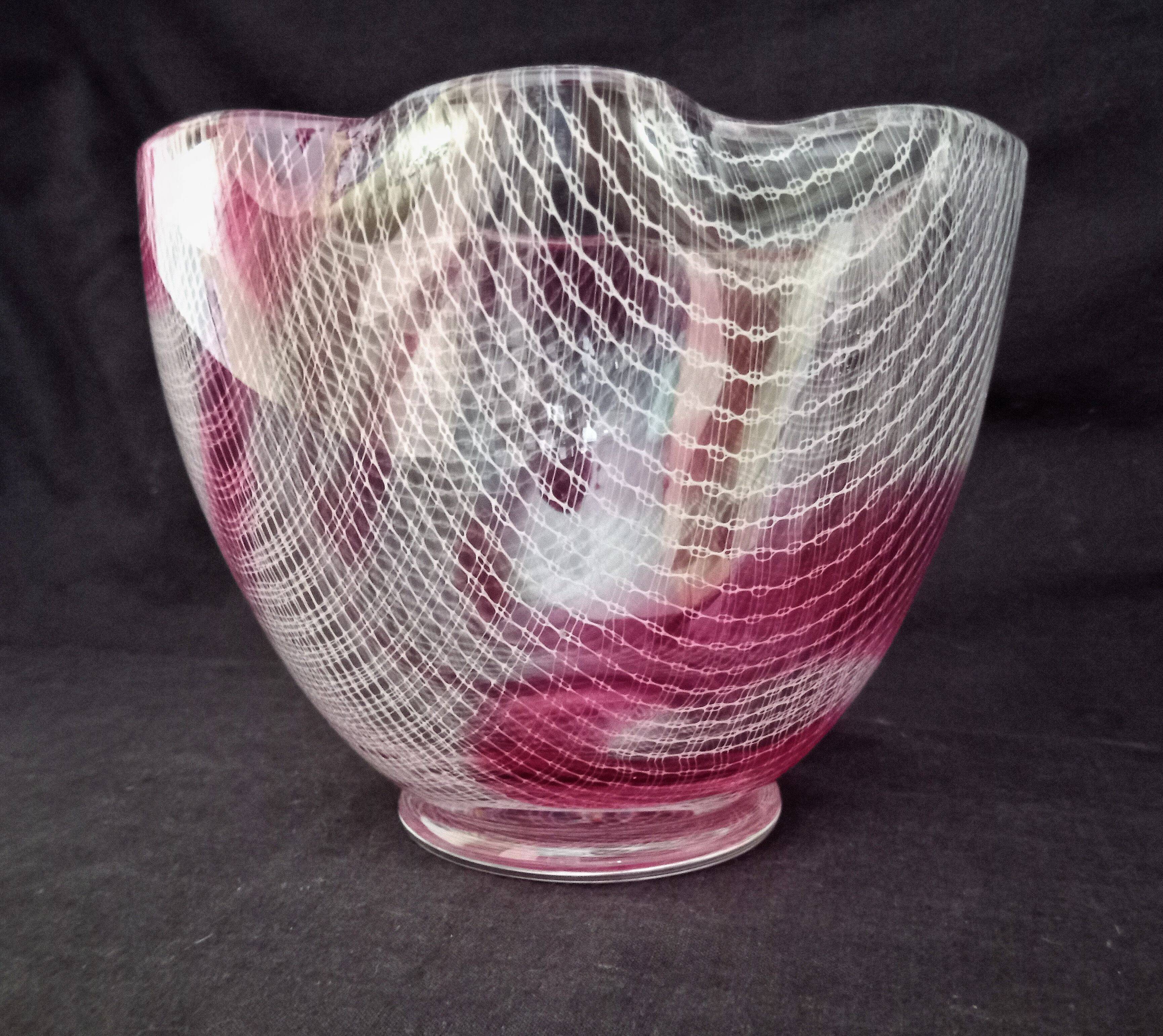 Glass vase with filigree motifs A. D. Copier, Leerdam, Netherlands