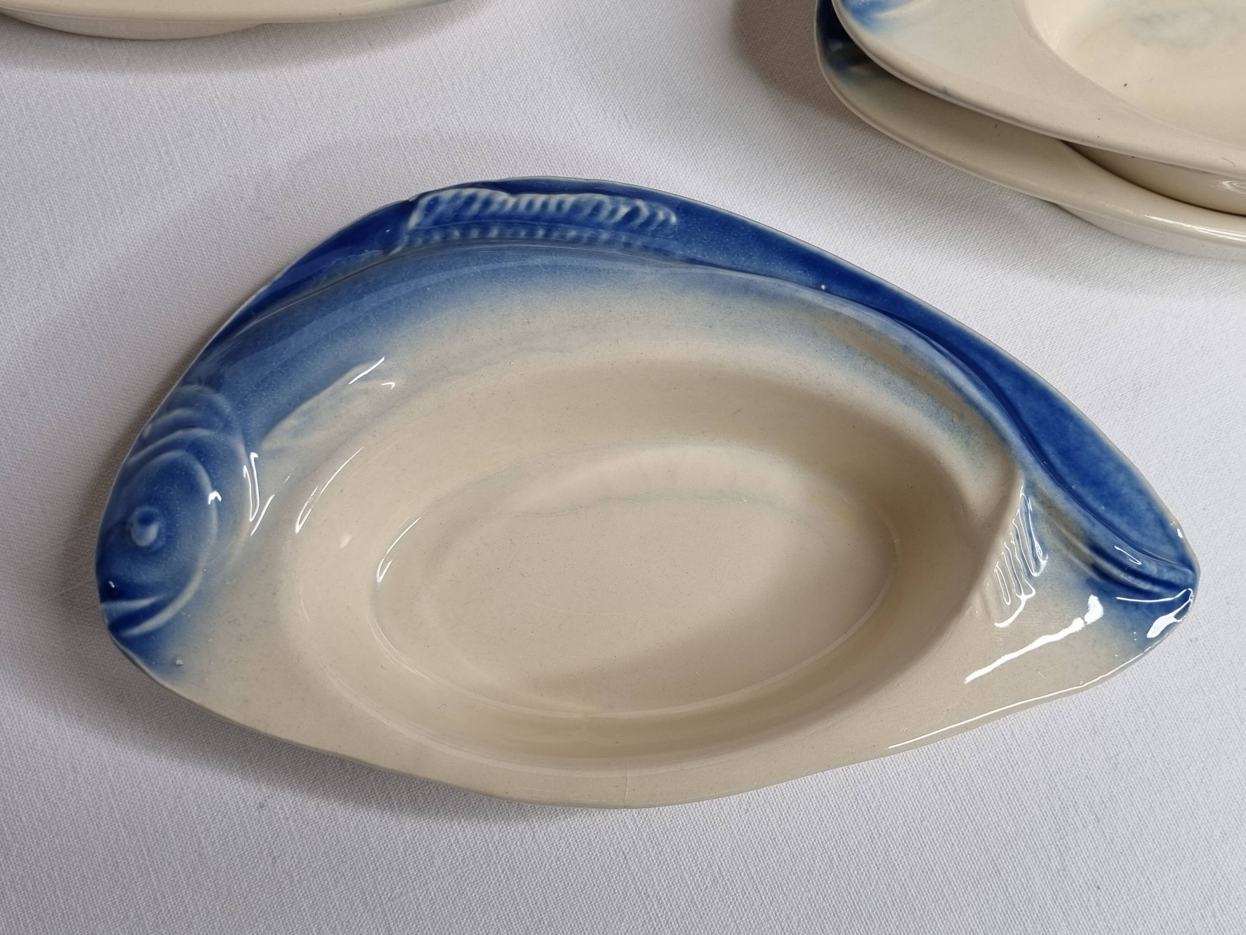 Set of 11 Vintage "Fish" Ceramic Bowls, Signed Charles Amand