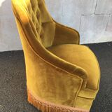 Vintage toad chair velvet gold