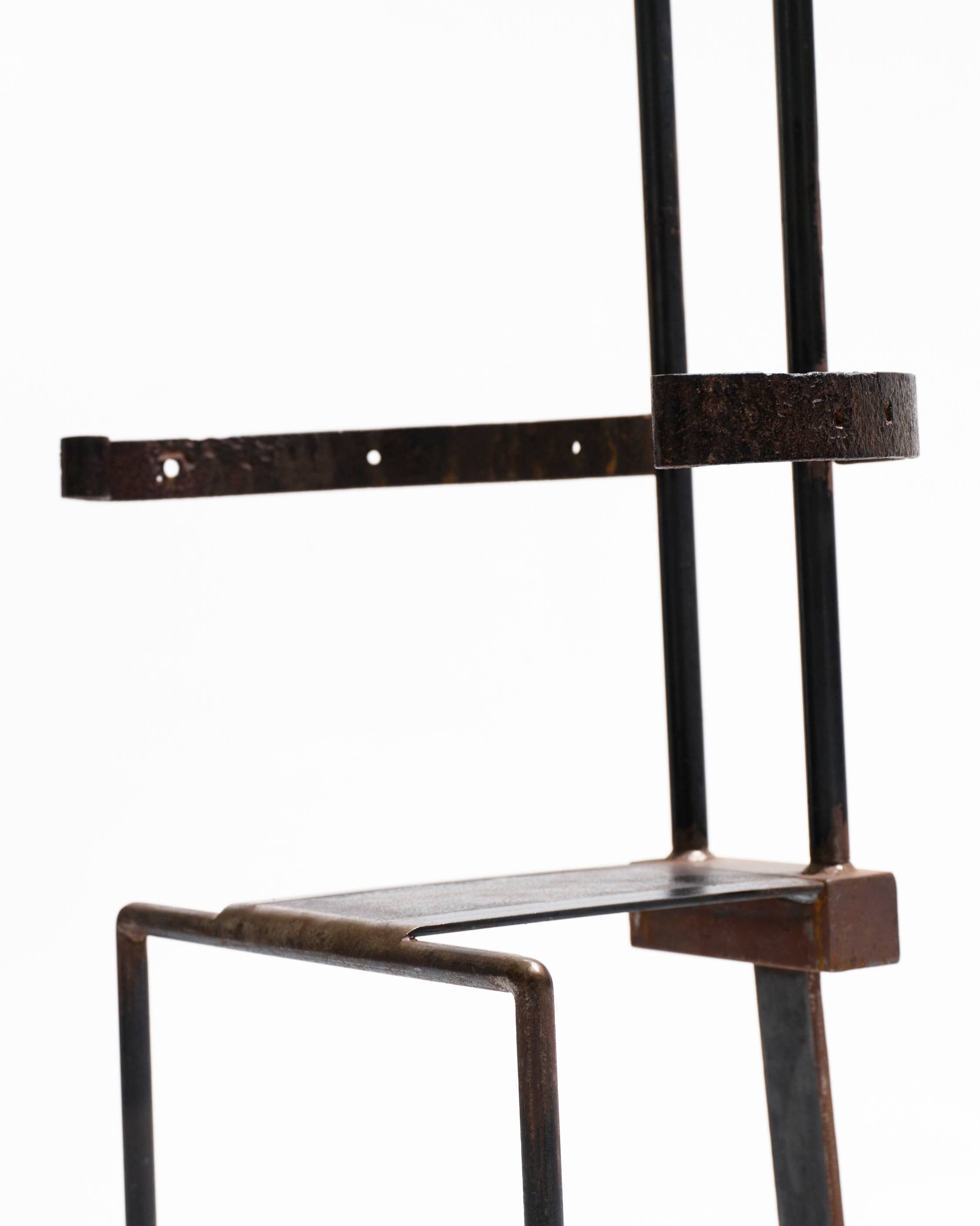Sculptural steel chair, 1980s
