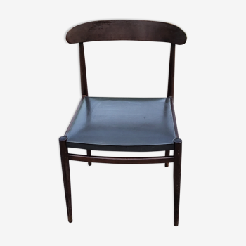 Scandinavian chair in rosewood and moleskine