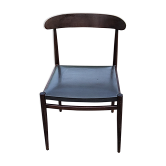 Scandinavian chair in rosewood and moleskine