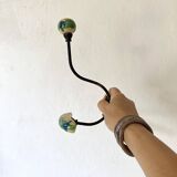 Metal and flowered ceramic coat hooks