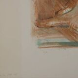 Paul COLLOMB: Dancer on a green background, original signed lithograph.