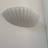 Pair of vintage shell wall lights, white porcelain, France 1970