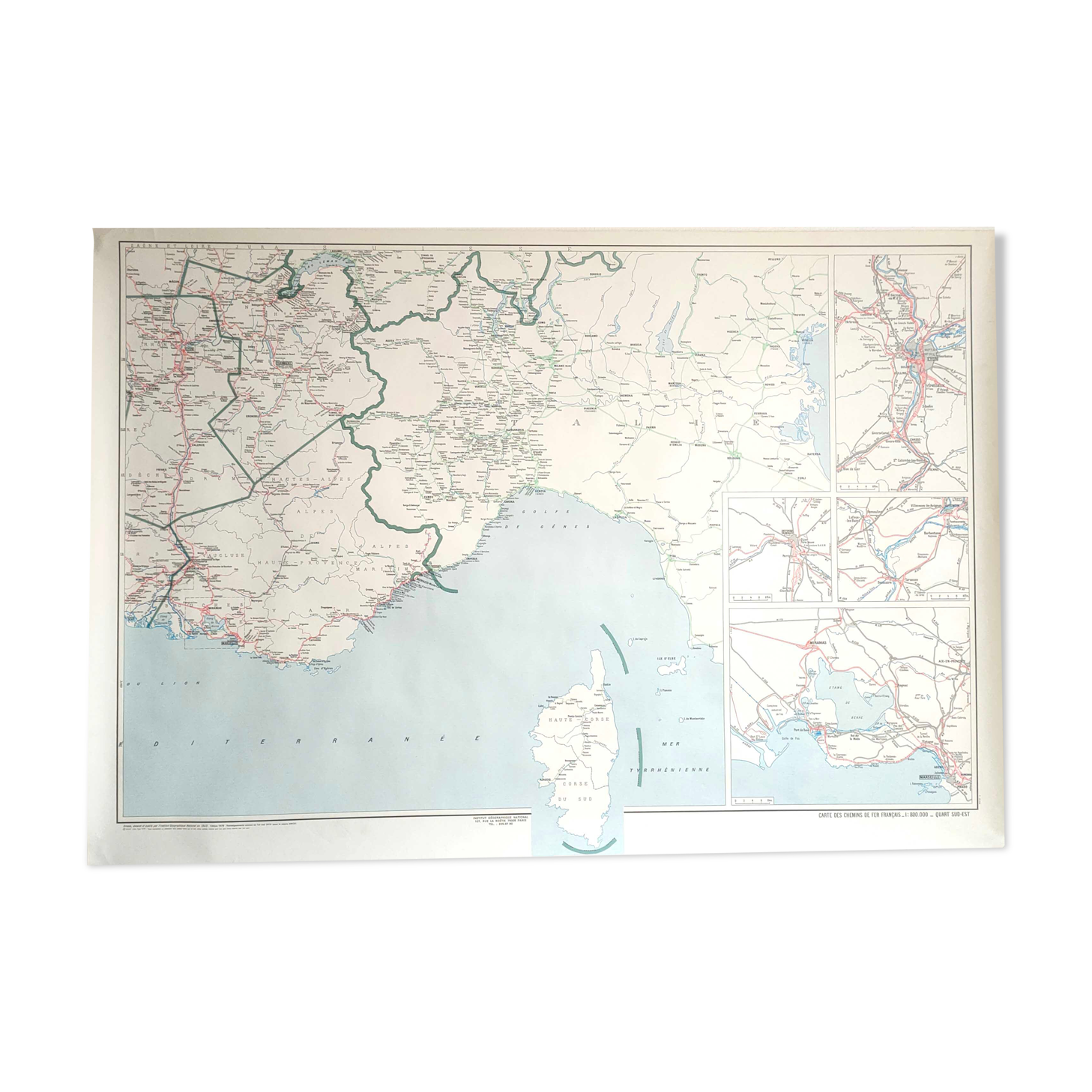 Old SNCF map of the south of France