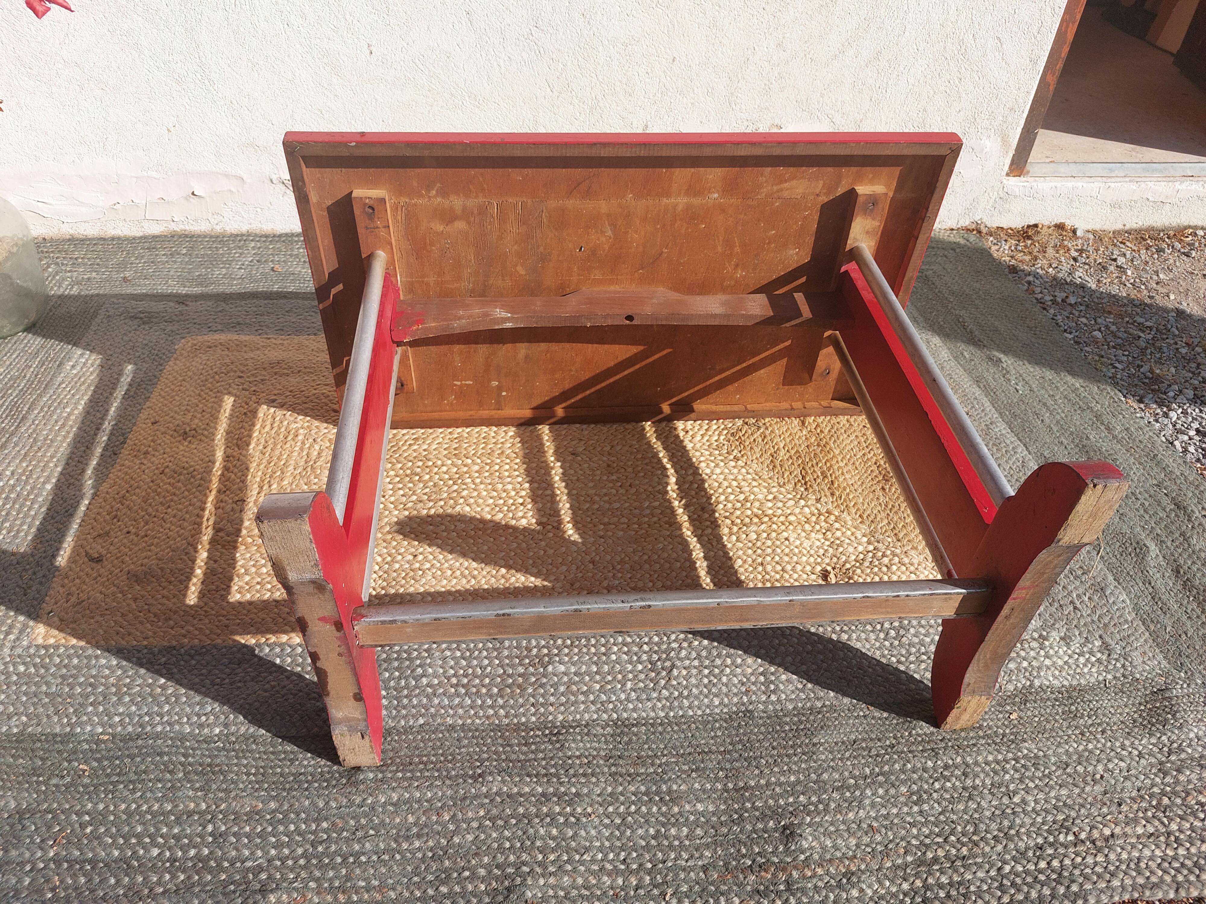 bistro table, wood and aluminium