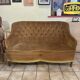 Mustard velvet toad stool bench