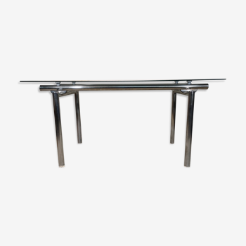 Table chrome et verre 1960