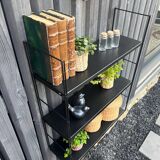 Vintage black metal "string" shelf