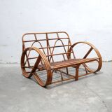 Vintage rattan pretzel sofa