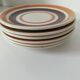 6 dessert plates Castellania – concentric orange and brown design