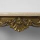 Console de style Louis XVI avec piètement en cuivre et plateau en travertin, Italie