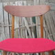 Pair of Scandinavian chairs in teak and red fabric