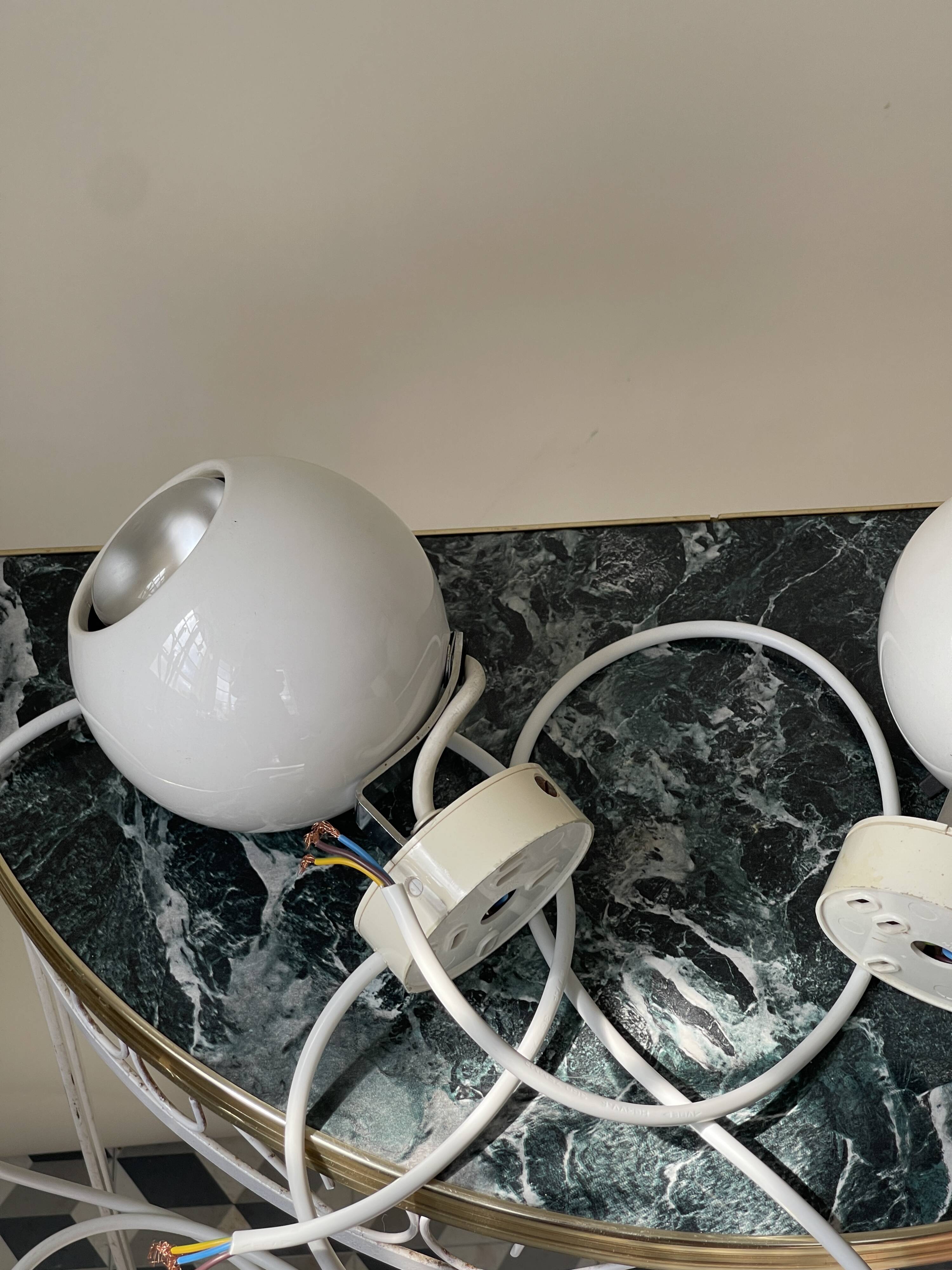 Pair of 1960s eyeball wall lights