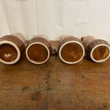 Set of 3 Barrel-Shaped Pitchers in the RÉVOL Style, Vintage Flamed Ceramic