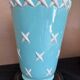 St Clément turquoise and white ceramic Art Deco vase