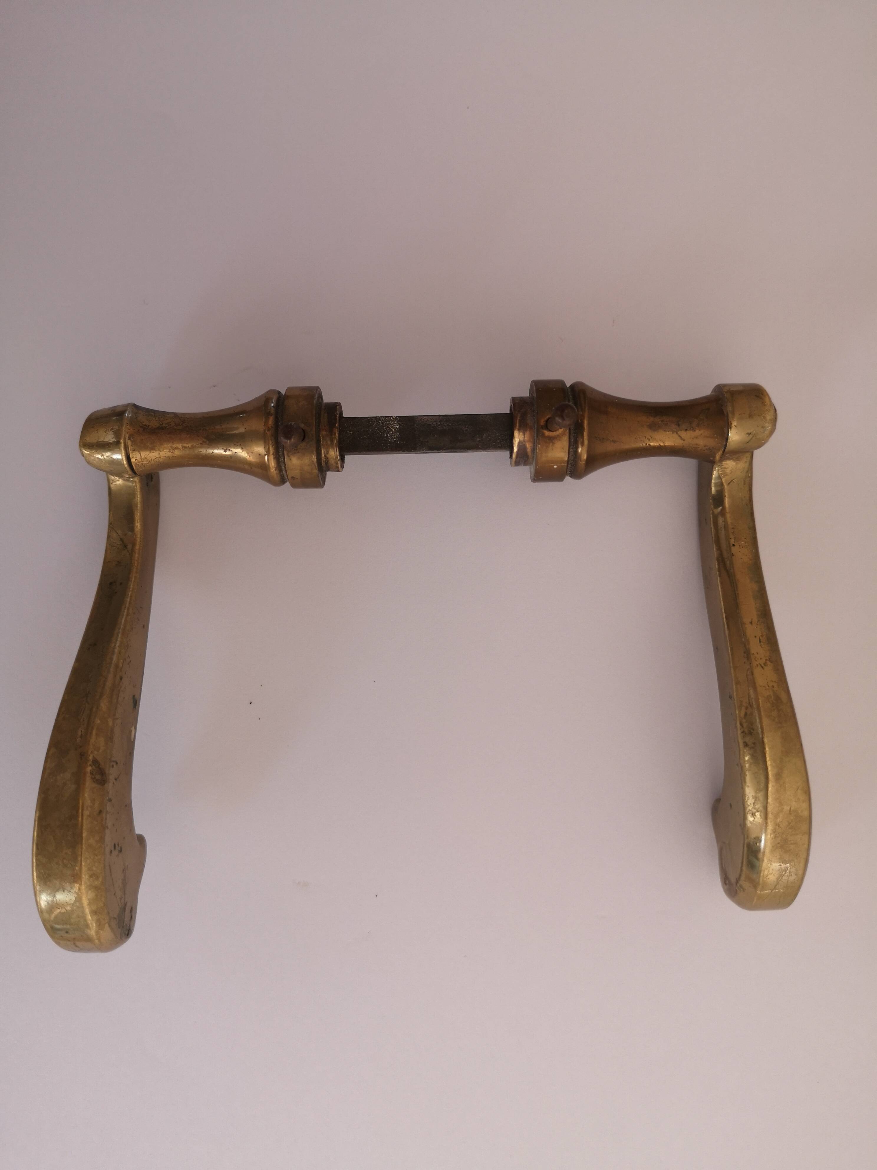 Set of 10 pairs of solid brass door handles – antique style / classic