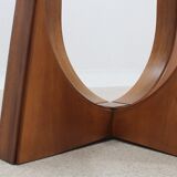 Mid century italian walnut and glass round dining table 1960s