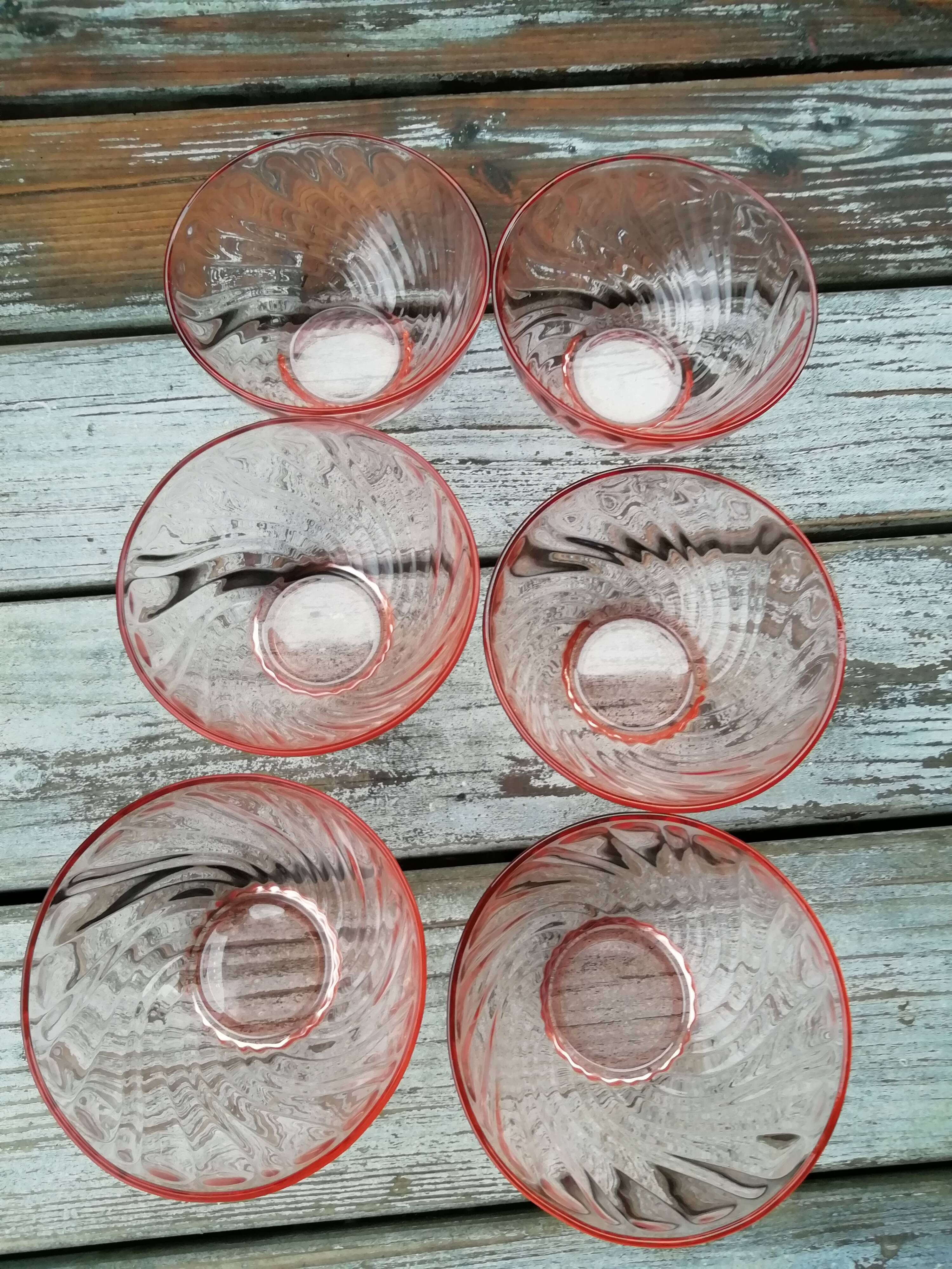 lot of rosaline pink glass bowls