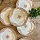 Set of 6 vintage flat plates in ironstone, Andalous model by Longwy.