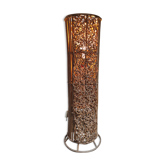 Lampadaire en osier et bambou vintage
