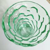 Vase signé Pierre d'Avesn vert nid d'abeille