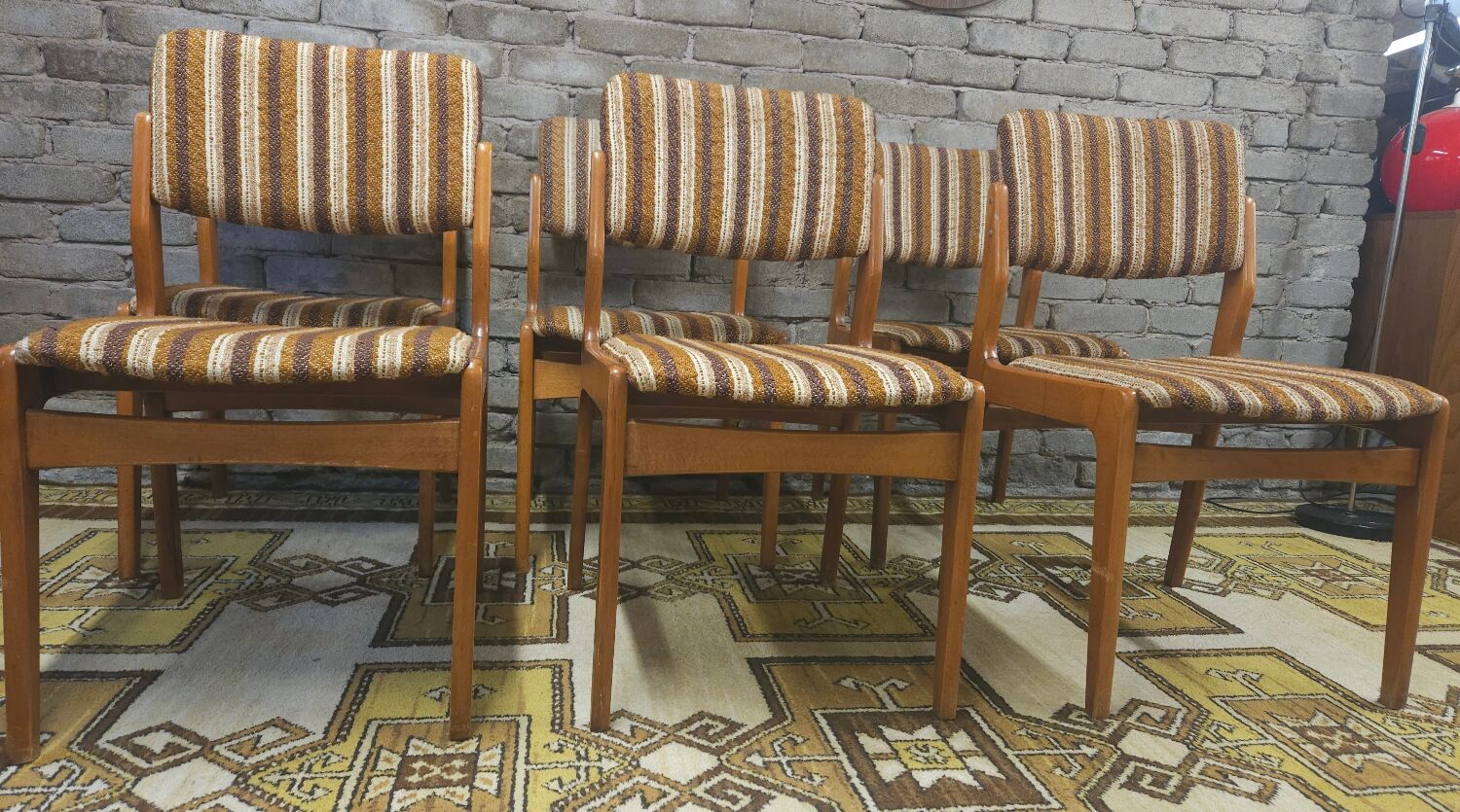Set of 6 vintage Scandinavian chairs from the 1970s