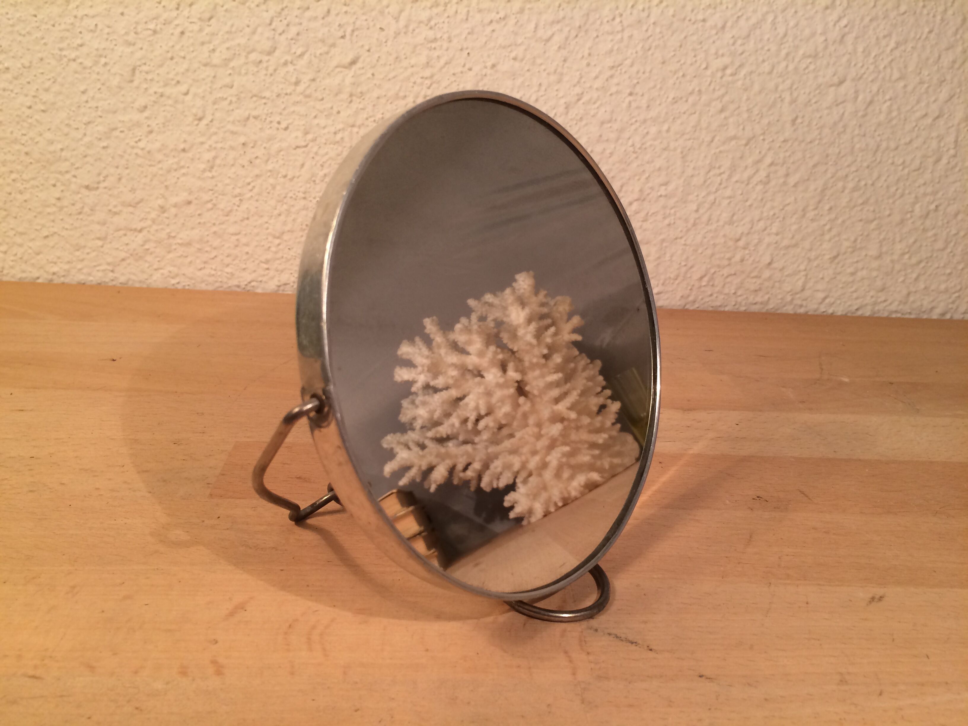 Miroir barbier double face grossissant rond