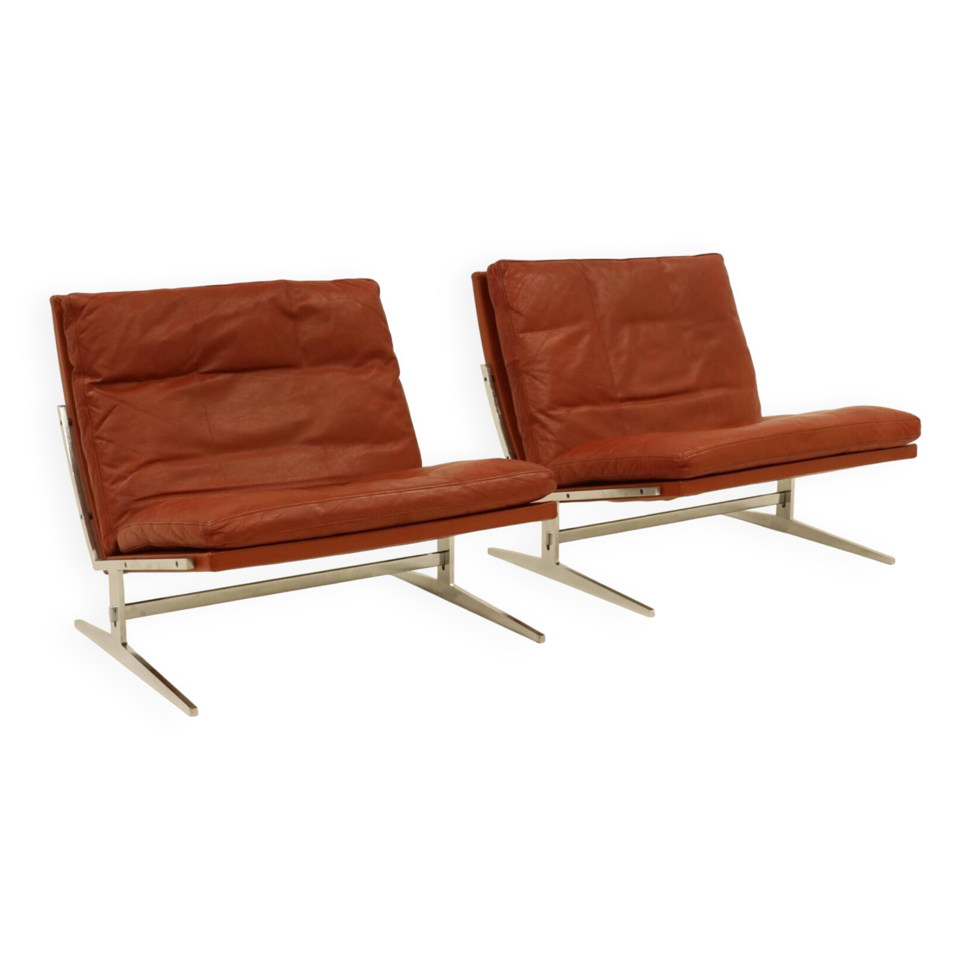 2 Easy Chairs Model BO 561 by Preben Fabricius & Jorgen Kastholm for BO-EX 1960s