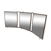 Miroir triptyque de barbier vintage
