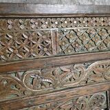 Large mirror - Indian carved wooden headboard
