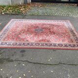 Saint Maclou Persian rug with flowers, wool velvet, burgundy, 240x330