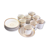 Lot of eight coffee cups and under cups