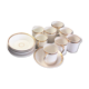 Lot of eight coffee cups and under cups
