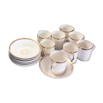 Lot of eight coffee cups and under cups