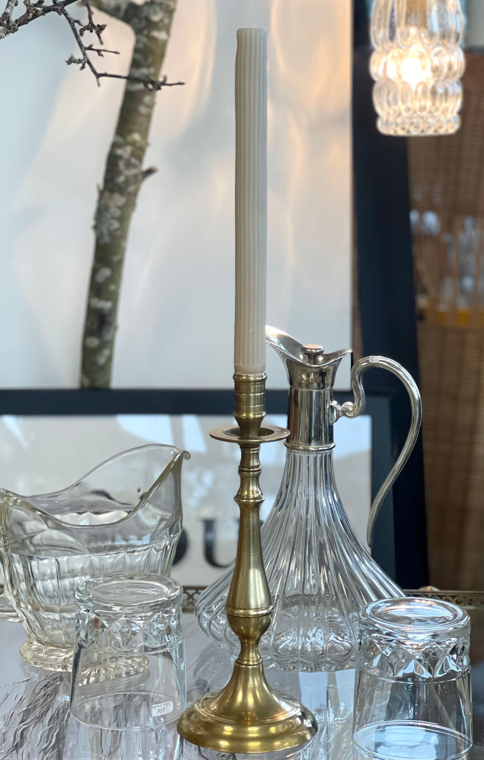 Old brass candle holder